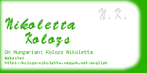 nikoletta kolozs business card